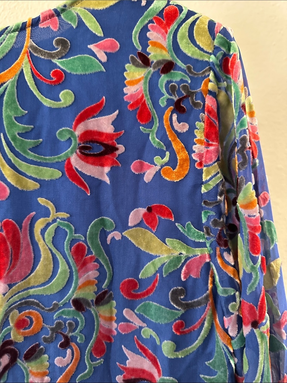 Johnny Was Sofiya Primula Burnout Silk Tunic Dress Blue Floral sz Medium NEW - Picture 8 of 10